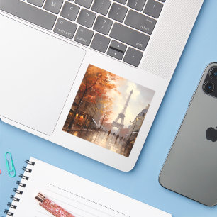 Vintage autumn in Paris France Sticker