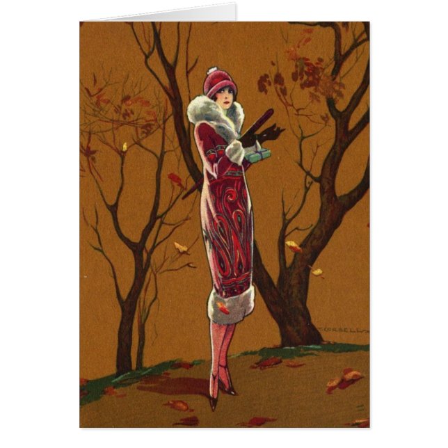 Vintage - Autumn Lady, Cards (Front)
