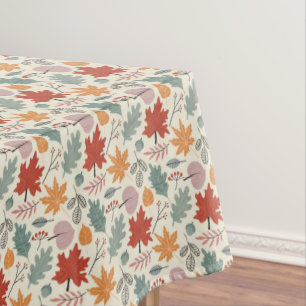 Vintage Autumn Leaves and Acorns Pattern Tablecloth