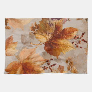 Vintage Autumn leaves  Kitchen Towel