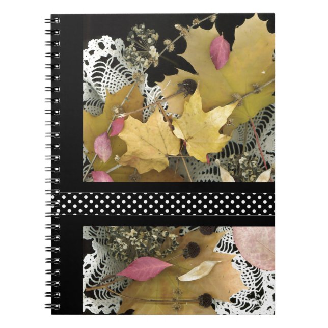 Vintage Autumn Leaves Notebook (Front)
