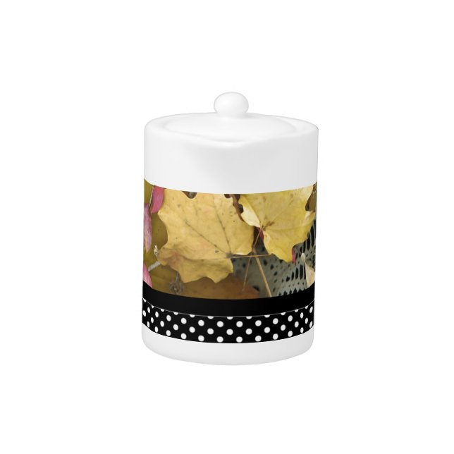 Vintage Autumn Leaves Teapot (Front)