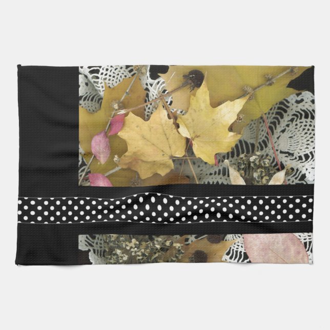 Vintage Autumn Leaves Towel (Horizontal)