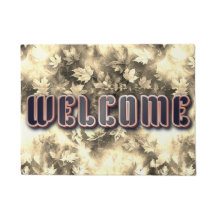 Vintage Autumn Leaves Welcome Mat