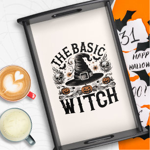 Vintage Autumn Magic Spooky Grunge Halloween Witch Serving Tray