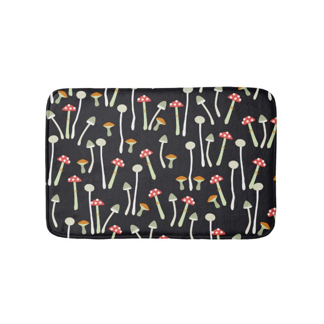 Vintage autumn mushrooms pattern design. bath mat (Front)