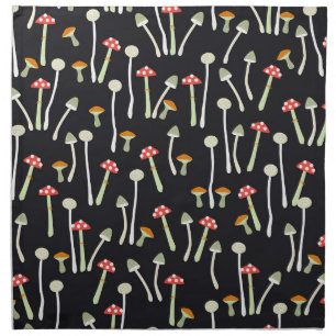 Vintage autumn mushrooms pattern design. cloth napkin