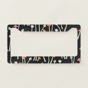 Vintage autumn mushrooms pattern design. license plate frame