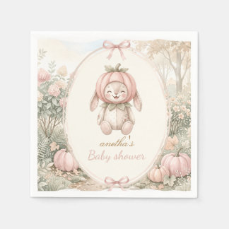 Vintage Autumn Pumpkin Baby Shower Paper Napkin