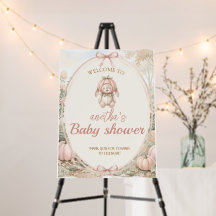 Vintage Autumn Pumpkin Baby Shower Welcome Sign