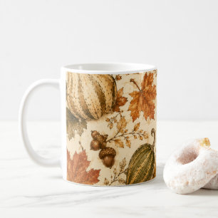 Vintage Autumn Pumpkin & Gourds Pattern Coffee Mug