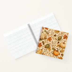 Vintage Autumn Pumpkin & Gourds Pattern Notebook