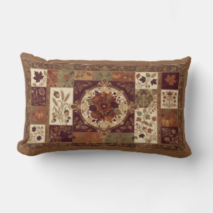 Vintage Autumn Quilt Patchwork Decorative Pillow