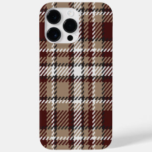 Vintage Autumn Sand and Burgundy Plaid Case-Mate iPhone 14 Pro Max Case