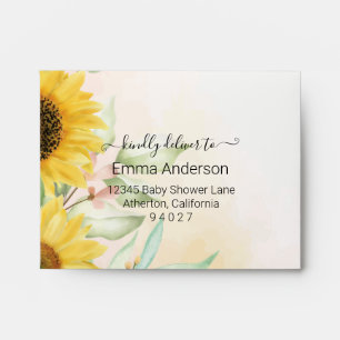 Vintage Autumn Sunflowers RSVP Envelope