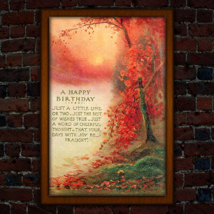 Vintage Autumn Sunset 1917 Birthday Poster
