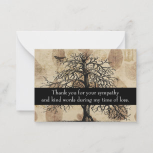 Vintage Autumn Tree Thank You Note Card