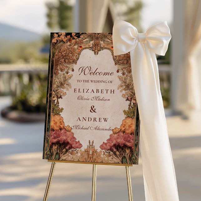 Vintage Autumn Woodland Wedding Foam Board (Creator Uploaded)