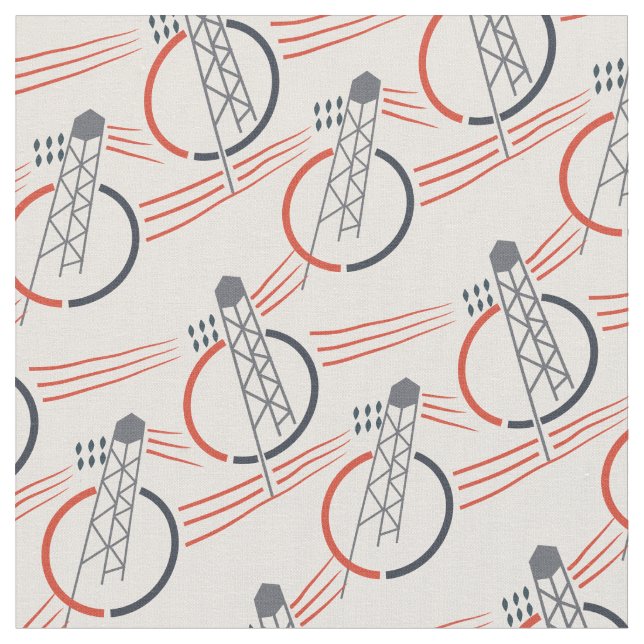 Vintage avant-garde 1930 pattern . Electric poles Fabric (Close Up)