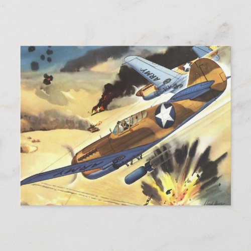 Vintage Aviation Airplane Color Art Postcard