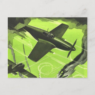 Vintage Aviation Airplane Color Art Postcard