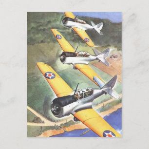 Vintage Aviation Airplane Color Art Postcard