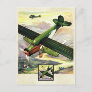 Vintage Aviation Airplane Color Art Postcard