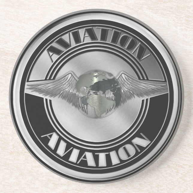 Vintage Aviation Art Coaster (Front)