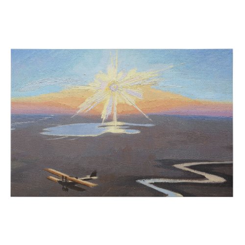 Vintage Aviation Art Faux Canvas Print