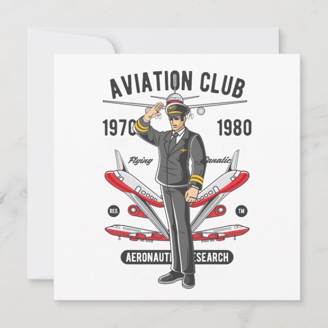 Vintage Aviation Club Greeting Card (Front)