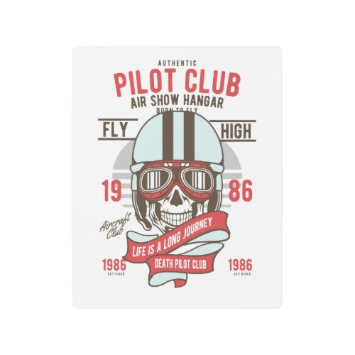 Vintage Aviation Club Logo  Metal Print