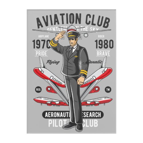 Vintage Aviation Club Pilot Acrylic Print