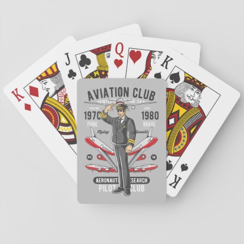 Vintage Aviation Club Pilot Flight Playing Cards