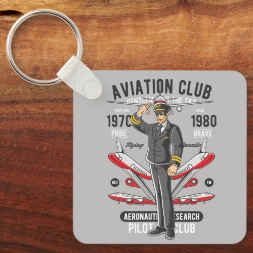 Vintage Aviation Club Pilot Keychain