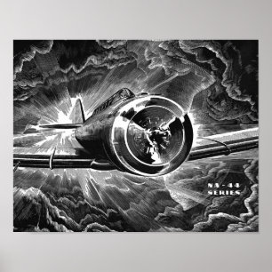Vintage Aviation Fighter Airplane Art Print