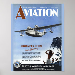 Vintage Aviation Magazine Airplane Cover Art Print