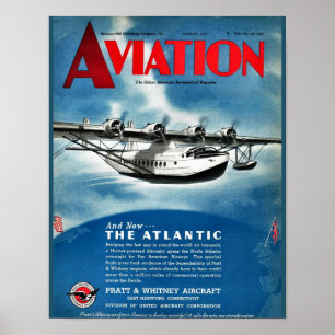 Vintage Aviation Magazine Airplane Cover Art Print