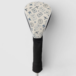 Vintage Aviation Travel Pattern Golf Head Cover