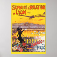 Vintage Aviation Week In Lyon France Poster