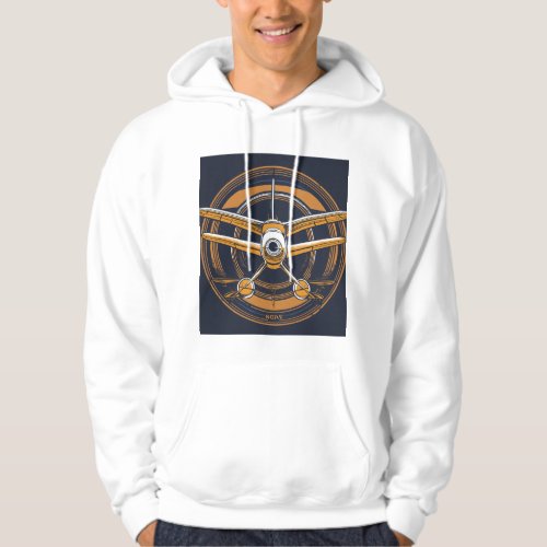 Vintage Aviator Adventure Minimalist T_Shirt Vec Hoodie