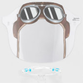 Vintage Aviator Helmet & Goggles Face Shield (Front w/Glasses)