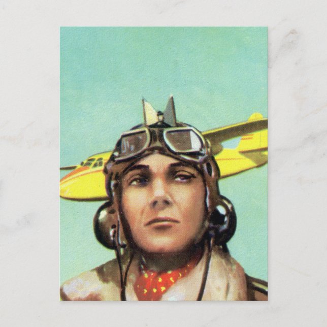 Vintage Aviator Print Postcard (Front)