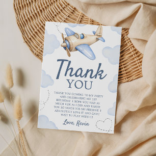 Vintage Aviator Watercolor Thank You Card