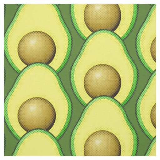 Vintage Avocado Drawing Pattern Fabric
