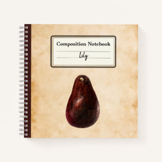 Vintage Avocado Illustration Personalized Comp Notebook