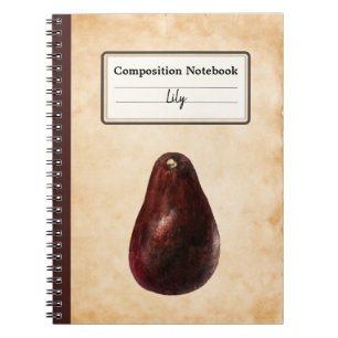 Vintage Avocado Illustration Personalized Comp Notebook