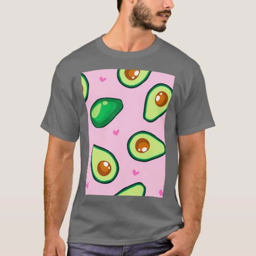 Vintage avocado love pattern T_Shirt