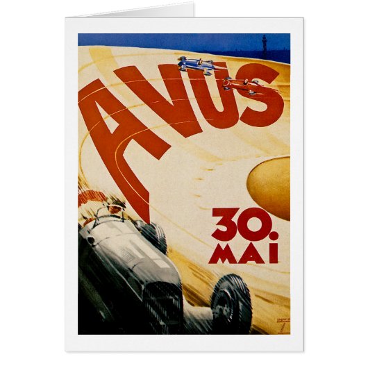 Vintage AVUS Race Poster Cards (Front)