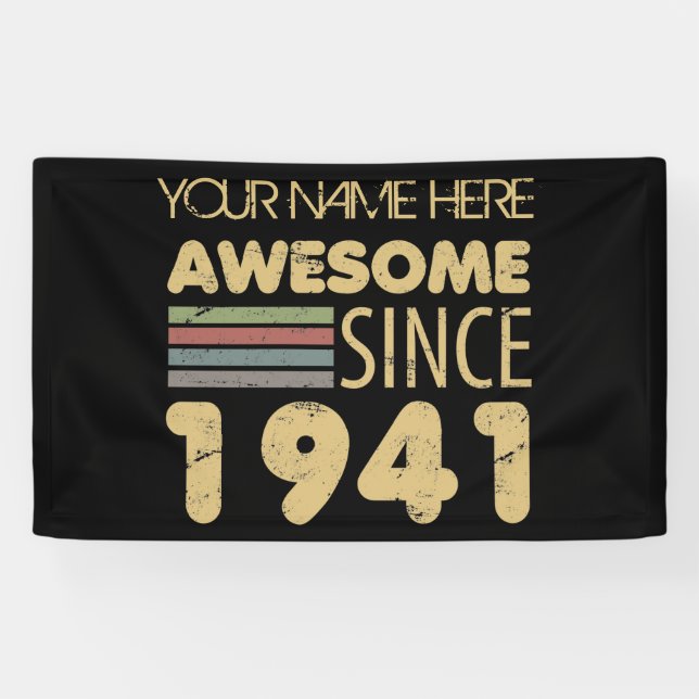 Vintage Awesome 1941 80th Birthday Banner (Horizontal)
