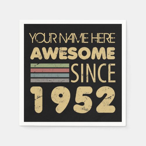 Vintage Awesome 1952 70th Birthday Napkins